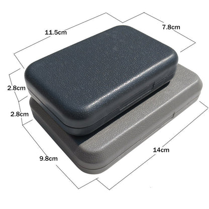 Small and large fly boxes with exterior dimension labels