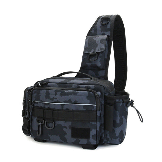 Dark night camouflage Shoreline fishing shoulder bag
