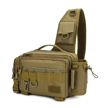 Brown Shoreline shoulder bag with top handle and shoulder strap